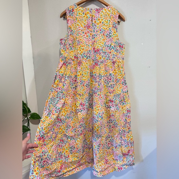 J.Crew Factory Reimagined mixed-floral cotton sleeveless tiered midi dress - Picture 7 of 7